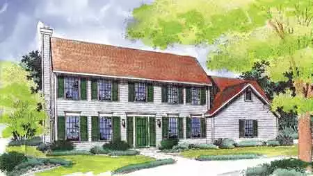 image of colonial house plan 1544